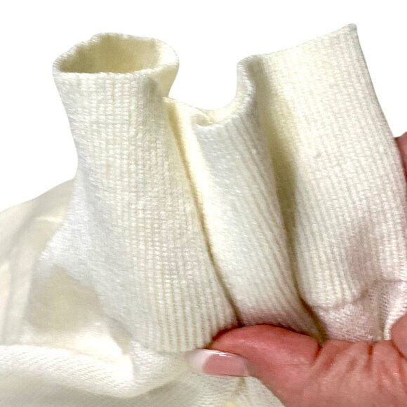 Ann Taylor Open Front Cardigan Sweater XL Linen Blend Ivory Luxury Minimalist - Picture 3 of 7